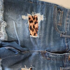 Judy Blue Women's Blue Jeans with Leopard Accent